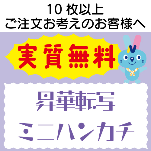 実質無料サンプル　昇華転写 ミニハンカチ